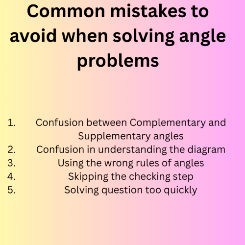 Common mistakes to avoid when solving angle problems